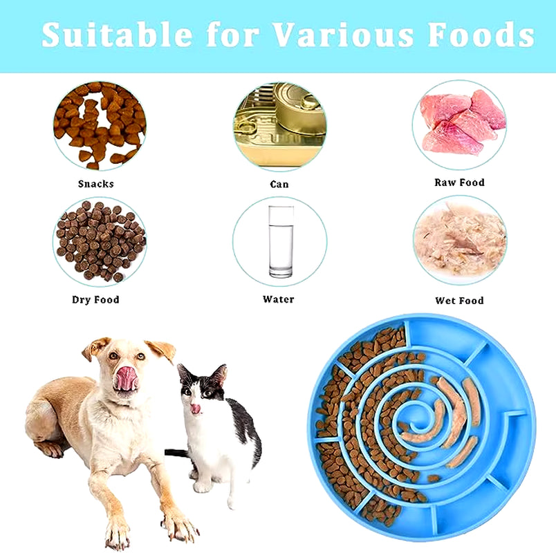 Pet Supplies Slow Food Bowl Cat Anti-Knockover Anti-Slip Food Bowl Puppy Anti-Choking Silicone Toy Food Plate