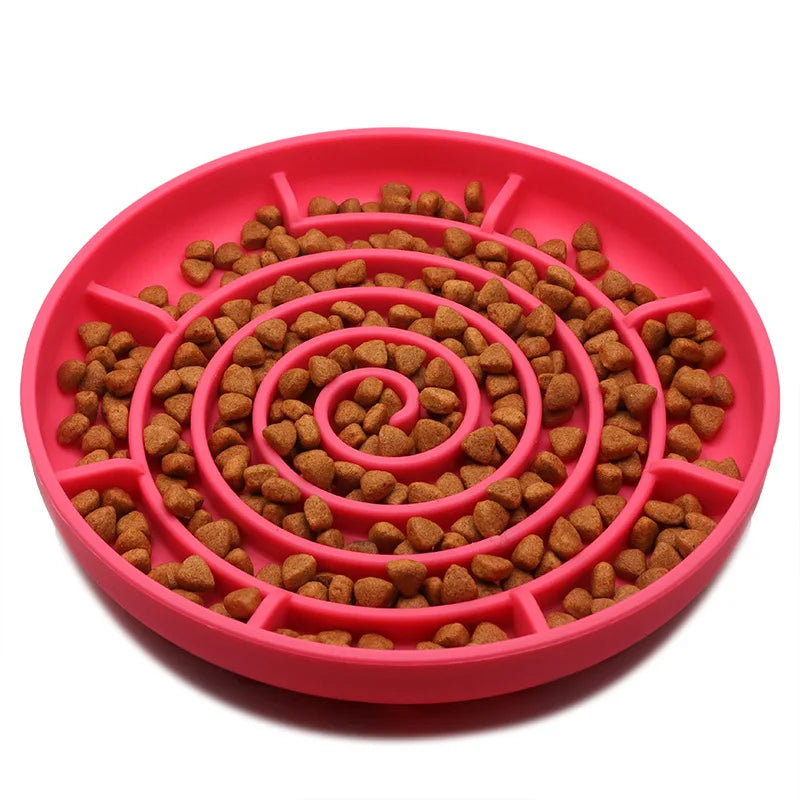 Pet Supplies Slow Food Bowl Cat Anti-Knockover Anti-Slip Food Bowl Puppy Anti-Choking Silicone Toy Food Plate